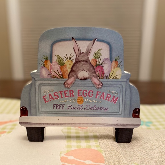 Vintage Farmhouse Easter Egg Farm Truck Sign, Easter Bunny Carrots & Easter Eggs - Picture 11 of 12